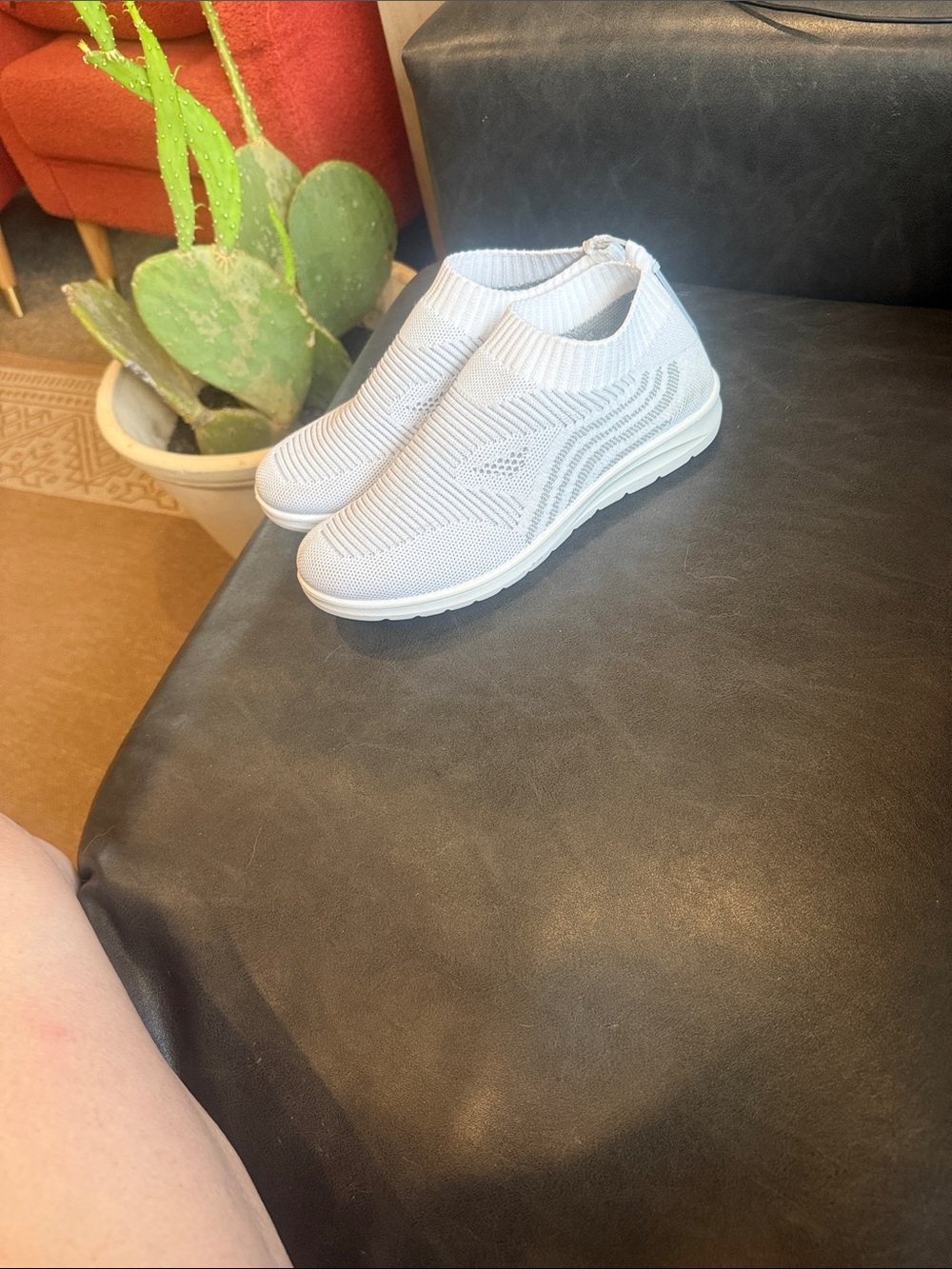 C&C California Cream Knit Slip-On Sneakers for Women